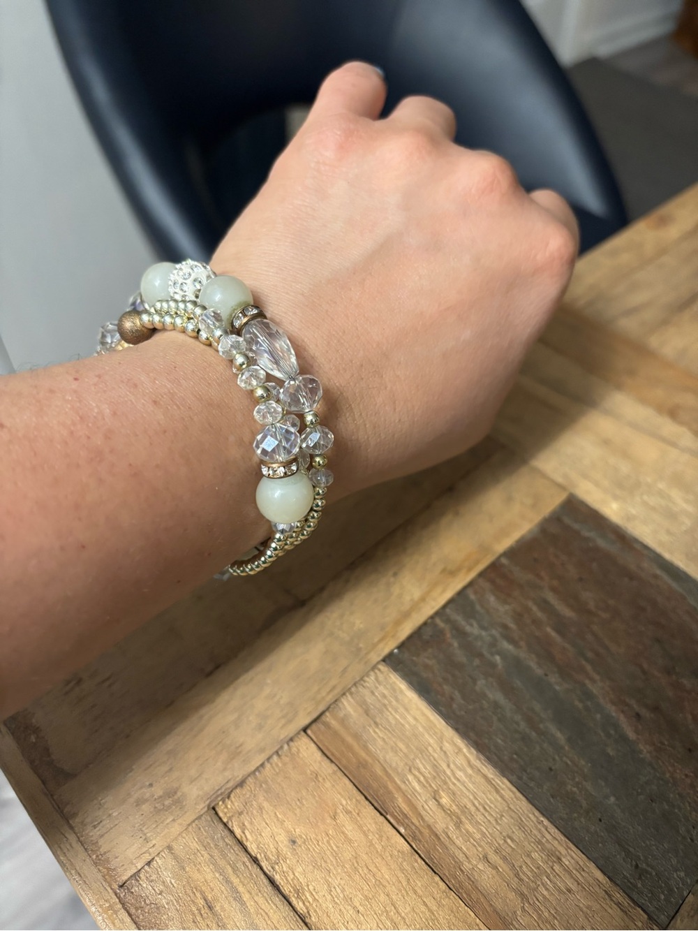 Elegant Multi-Layer Crystal & Bead Wrap Bracelet